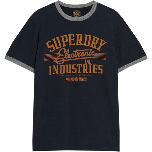 tekstylia Męskie T-shirty z krótkim rękawem Superdry 235228 Niebieski