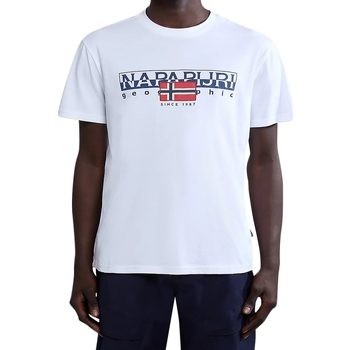 tekstylia Męskie T-shirty z krótkim rękawem Napapijri 234922 Biały