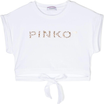 tekstylia Damskie Jeansy 3/4 & 7/8 Pinko PINKO UP T-SHIRT CROPPED CON STRASS Art. S4PIJGTH030 