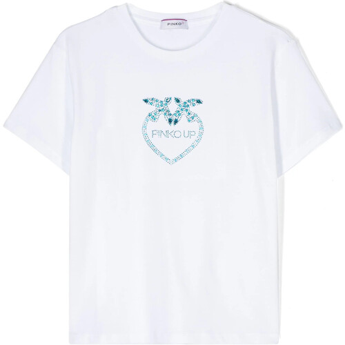 tekstylia Damskie T-shirty i Koszulki polo Pinko PINKO UP T-SHIRT CON LOGO IN STRASS Art. S4PIJGTH056 