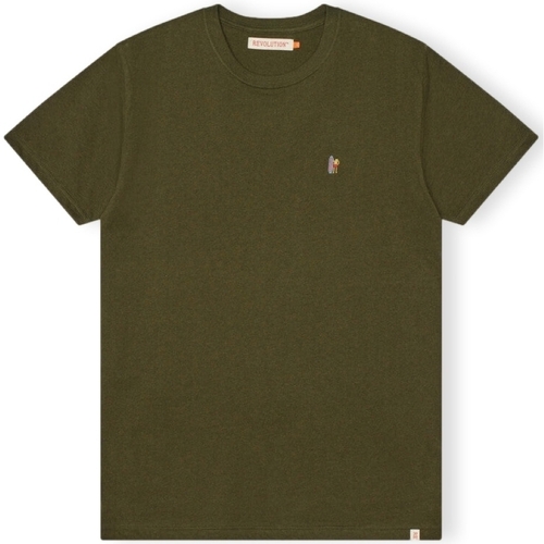 tekstylia Męskie T-shirty i Koszulki polo Revolution T-Shirt Regular 1364 POS - Army Mel Zielony