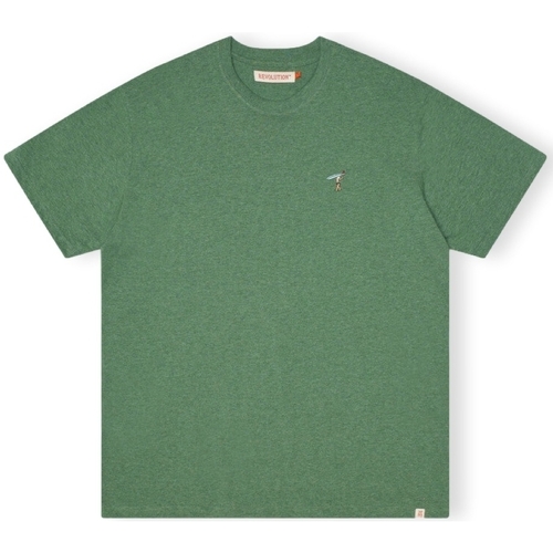 tekstylia Męskie T-shirty i Koszulki polo Revolution T-Shirt Loose 1366 GIR - Dust Green Melange Zielony