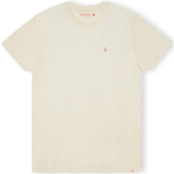 tekstylia Męskie T-shirty i Koszulki polo Revolution T-Shirt Regular 1364 FLA - Off White/Mel Biały