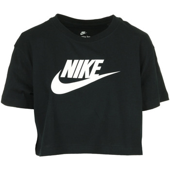 tekstylia Damskie T-shirty z krótkim rękawem Nike Wms Nsw Tee Essential Crp Icn Ftr Czarny