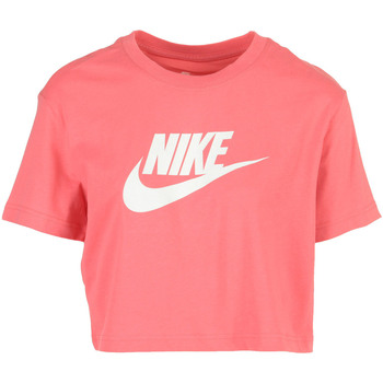 tekstylia Damskie T-shirty z krótkim rękawem Nike W Nsw Tee Essential Crp Icn Ftr Różowy