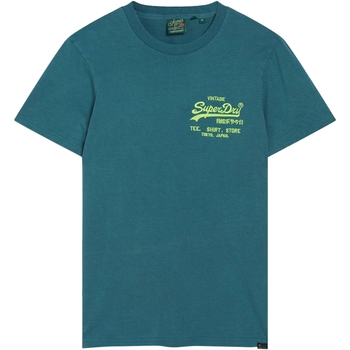 tekstylia Męskie T-shirty z krótkim rękawem Superdry 235546 Niebieski