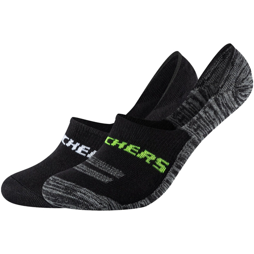 Dodatki Stopki Skechers 2PPK Mesh Ventilation Footies Socks Czarny
