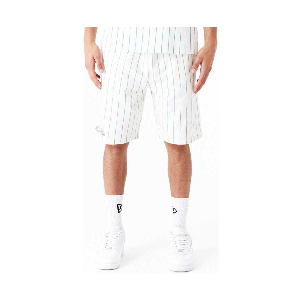 tekstylia Męskie Szorty i Bermudy New-Era Ne pinstripe shorts newera Biały