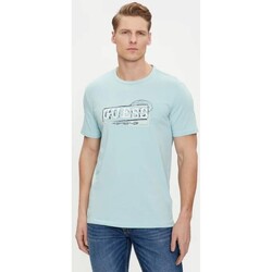 tekstylia Męskie T-shirty z krótkim rękawem Guess M4GI26 J1314 Niebieski