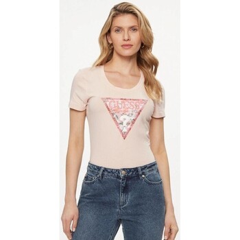 tekstylia Damskie T-shirty i Koszulki polo Guess W4GI21 J1314 Różowy