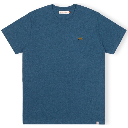 tekstylia Męskie T-shirty i Koszulki polo Revolution T-Shirt Regular 1284 2CV - Dustblue Niebieski