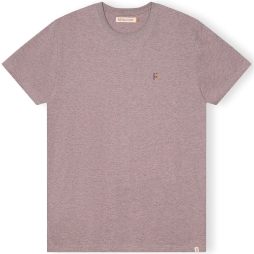 tekstylia Męskie T-shirty i Koszulki polo Revolution T-Shirt Regular 1364 POS - Purple Melange Fioletowy