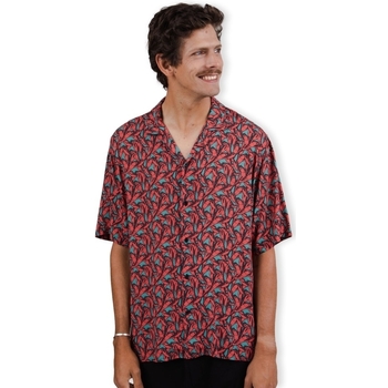 tekstylia Męskie Koszule z długim rękawem Brava Fabrics BRAVA Lobster Aloha Shirt - Red Czerwony