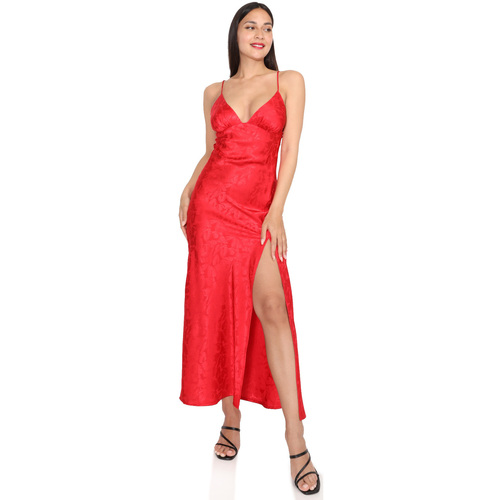 tekstylia Damskie Sukienki długie La Modeuse 71722_P168559 Czerwony
