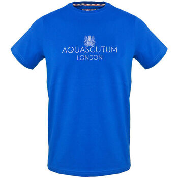 tekstylia Męskie T-shirty z krótkim rękawem Aquascutum - tsia126 Niebieski