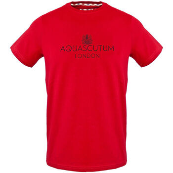 tekstylia Męskie T-shirty z krótkim rękawem Aquascutum - tsia126 Czerwony