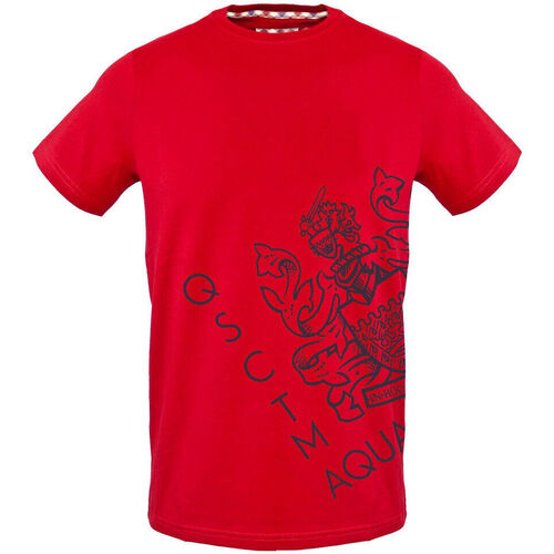 tekstylia Męskie T-shirty z krótkim rękawem Aquascutum - tsia115 Czerwony