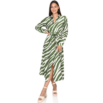 tekstylia Damskie Sukienki długie La Modeuse 71731_P168589 Zielony