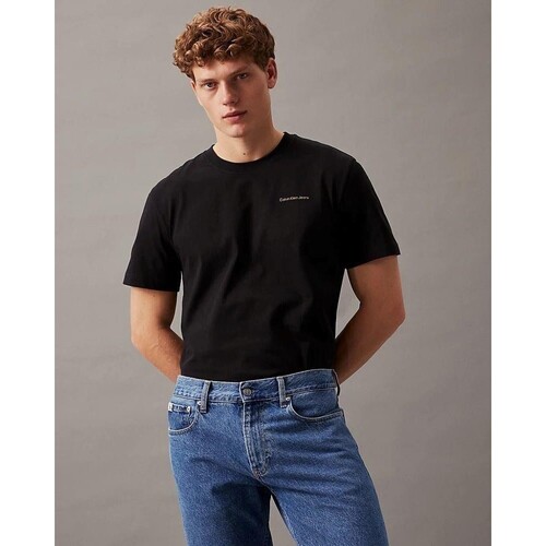 tekstylia Męskie T-shirty z krótkim rękawem Calvin Klein Jeans J30J325679 Czarny