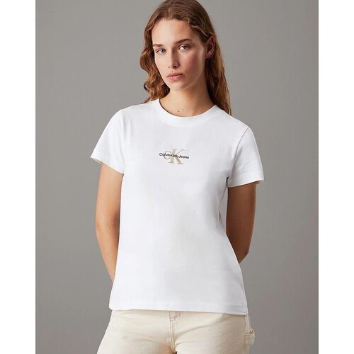tekstylia Damskie T-shirty i Koszulki polo Calvin Klein Jeans J20J223563 Biały