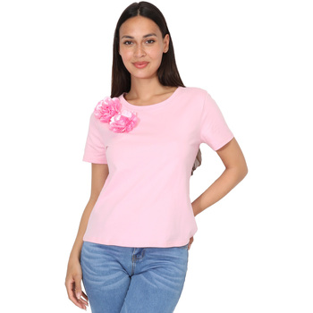 tekstylia Damskie T-shirty z krótkim rękawem La Modeuse 71666_P168466 Różowy