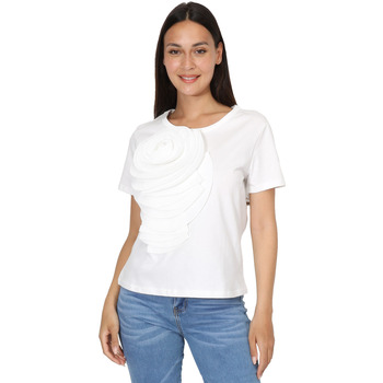 tekstylia Damskie T-shirty z krótkim rękawem La Modeuse 71695_P168516 Biały