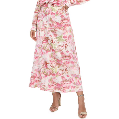 tekstylia Damskie Spódnice La Modeuse 71799_P168502 Różowy