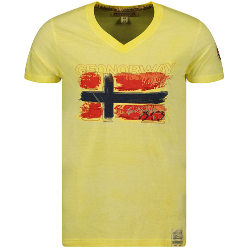 tekstylia Męskie T-shirty z krótkim rękawem Geo Norway SW1561HGN-LIGHT YELLOW Żółty