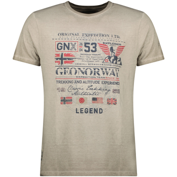 tekstylia Męskie T-shirty z krótkim rękawem Geo Norway SW1562HGNO-KAKI Zielony