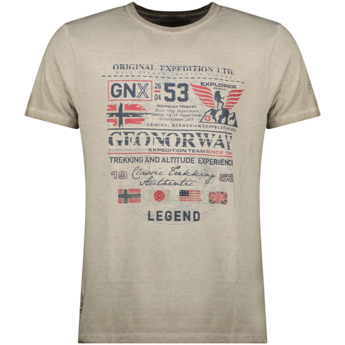 tekstylia Męskie T-shirty z krótkim rękawem Geo Norway SW1562HGNO-KAKI Zielony