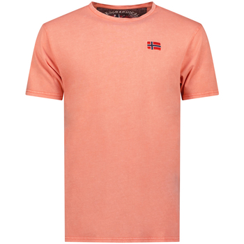 tekstylia Męskie T-shirty z krótkim rękawem Geographical Norway SY1363HGN-Coral Czerwony
