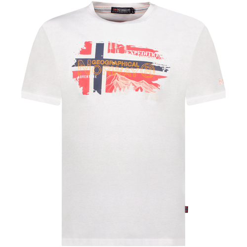 tekstylia Męskie T-shirty z krótkim rękawem Geographical Norway SY1366HGN-White Biały