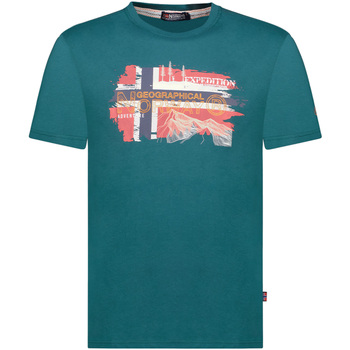 tekstylia Męskie T-shirty z krótkim rękawem Geographical Norway SY1366HGN-GREEN SAPIN Zielony