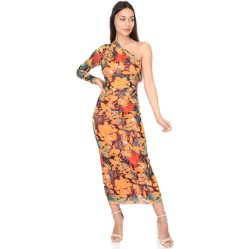 tekstylia Damskie Sukienki La Modeuse 71715_P168538 Pomarańczowy