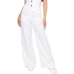 tekstylia Damskie Spodnie La Modeuse 71728_P168578 Biały