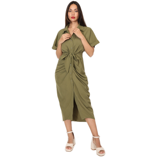 tekstylia Damskie Sukienki La Modeuse 71230_P167187 Zielony