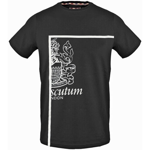 tekstylia Męskie T-shirty z krótkim rękawem Aquascutum - tsia127 Czarny