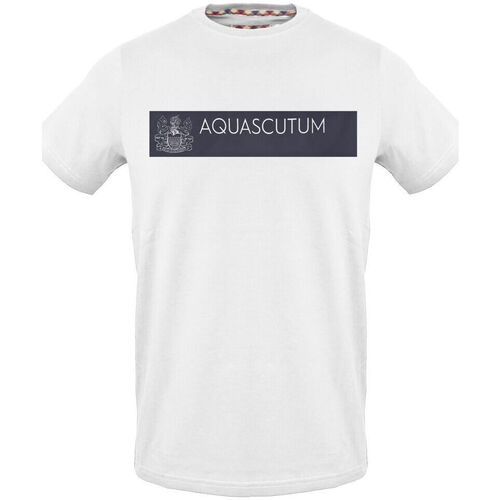 tekstylia Męskie T-shirty z krótkim rękawem Aquascutum - tsia117 Biały