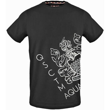 tekstylia Męskie T-shirty z krótkim rękawem Aquascutum - tsia115 Czarny
