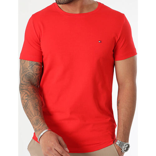 tekstylia Męskie T-shirty z krótkim rękawem Tommy Hilfiger  Czerwony