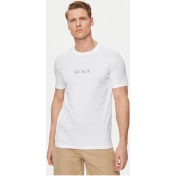 tekstylia Męskie T-shirty z krótkim rękawem Guess M4GI92 I3Z14 Biały