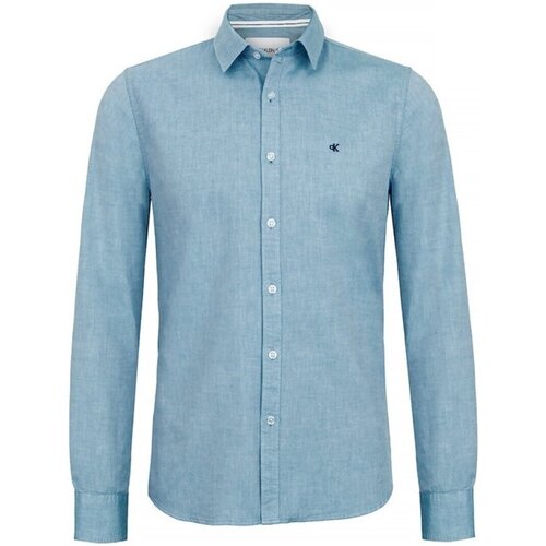 tekstylia Męskie Koszule z długim rękawem Calvin Klein Jeans J30J315663 Niebieski