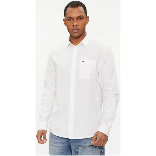 tekstylia Męskie T-shirty z długim rękawem Tommy Jeans DM0DM18962 Biały