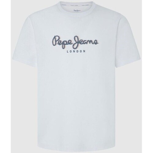 tekstylia Męskie T-shirty z krótkim rękawem Pepe jeans PM509428 ABEL Biały