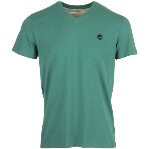tekstylia Męskie T-shirty z krótkim rękawem Timberland V Neck Short Sleeve Tee Zielony