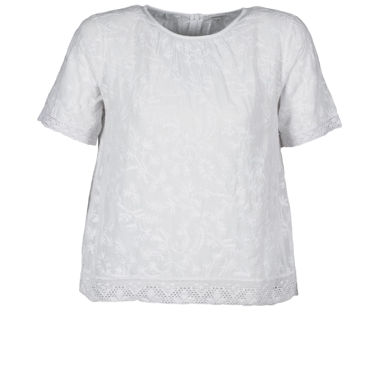 tekstylia Damskie T-shirty z krótkim rękawem Manoush COTONNADE SMOCKEE Biały