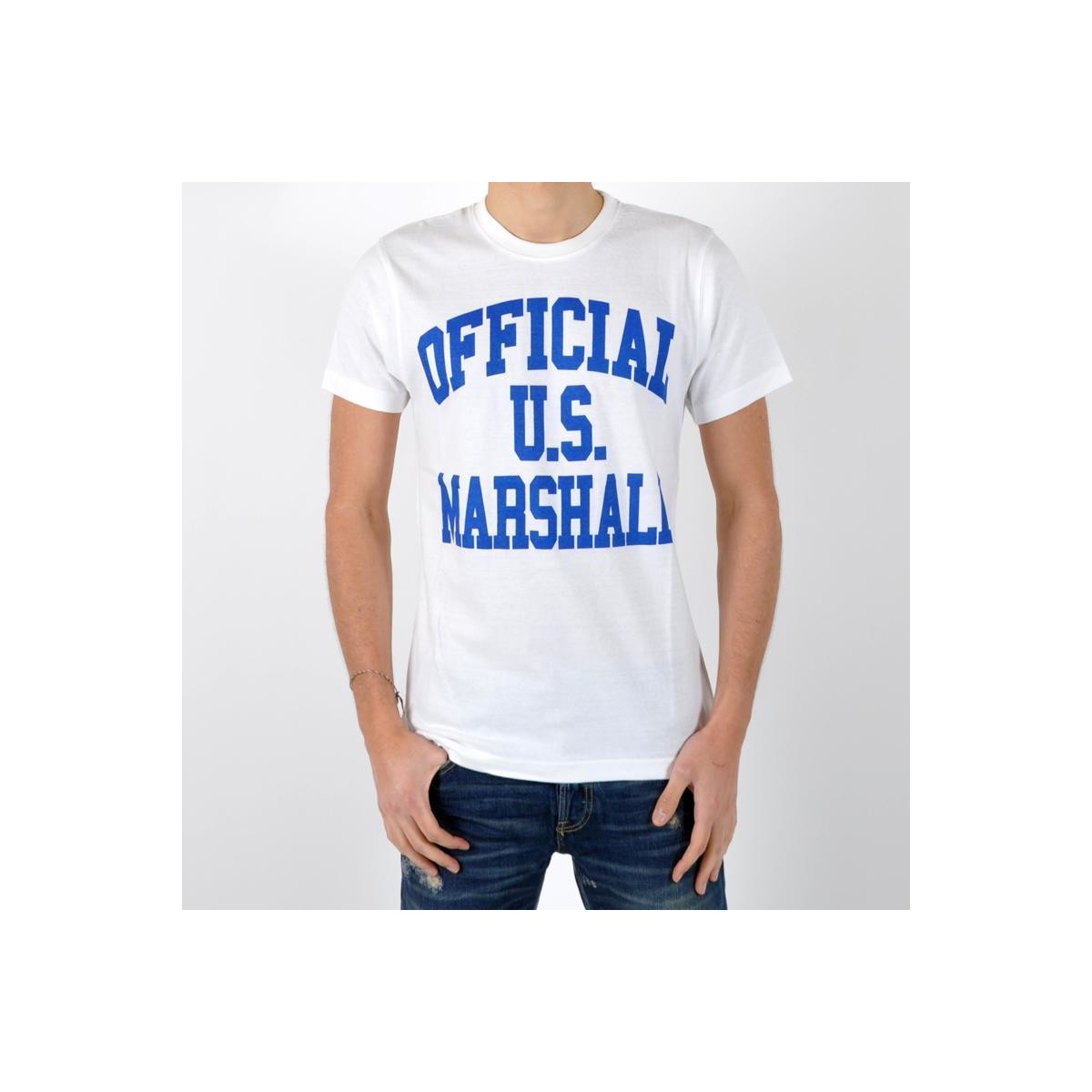 tekstylia Męskie T-shirty z krótkim rękawem U.S Marshall 15489 Biały