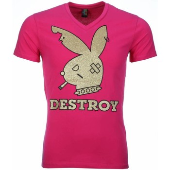 tekstylia Męskie T-shirty z krótkim rękawem Local Fanatic 6320762 Różowy
