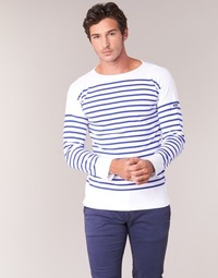 tekstylia Męskie T-shirty z długim rękawem Armor Lux DISJON Biały / Niebieski