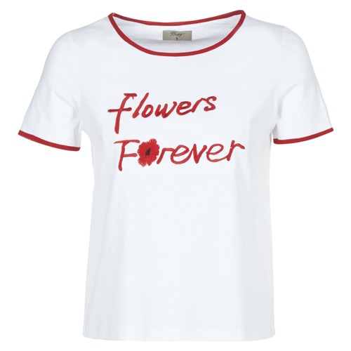 tekstylia Damskie T-shirty z krótkim rękawem Betty London INNATIMBI Biały / Czerwony
